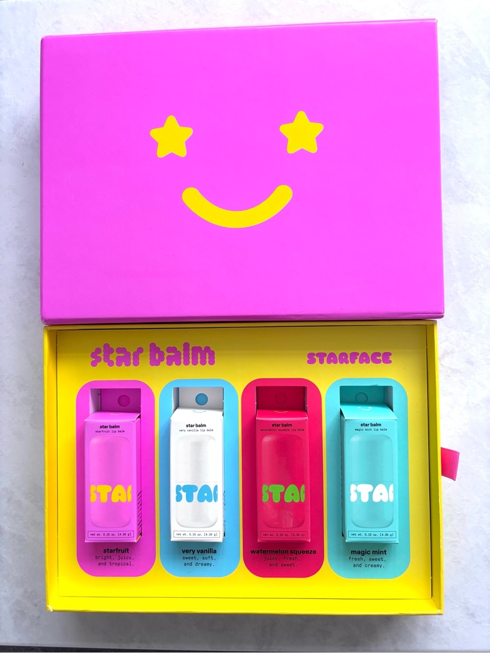 New Starface Star Lip Balm 4 Piece Gift Set